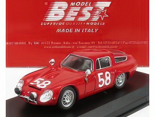 ALFA ROMEO TZ1 N 58 タルガ・フローリオ 1964 BUSSINELLO TODARO レッド / Best-Model 1/43 ミニカー