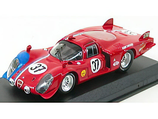 ALFA ROMEO  33.2 COUPE N 37 LE MANS 1968 PILETTE  SLOTEMAKET  RED BLUE/Best-Model 1/43ミニカー