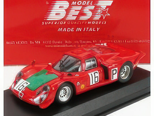 ALFA ROMEO 33.2 N 16 ニュルブルクリンク 1968 Ｉ.ギュンティ ナンニ・ギャリ レッド グリーン / Best-Model 1/43 ミニカー