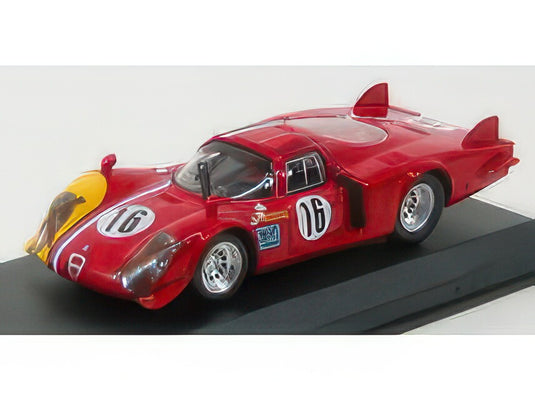 ALFA ROMEO 33.2 CODA LUNGA N 16 PROVE SPA 1968 T.PILETT RED YELLOW/Best-Model 1/43ミニカー