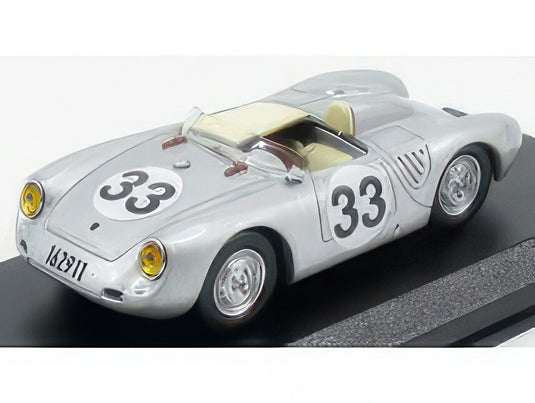 PORSCHE 550RS SPIDER N 33 24h LE MANS 1957 HERRMANN FRANKENBERG SILVER/Best-Model 1/43ミニカー