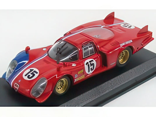 ALFA ROMEO 33.2 LM 15号車 テスト ルマン24時間 1969 ピレット スロートメーカー レッド ブルー/ Best-Model 1/43 ミニカー