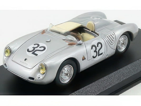 PORSCHE 550RS SPIDER N 32 24h LE MANS 1958 GODIN DE BEAUFORT LINGE SILVER/Best-Model 1/43ミニカー