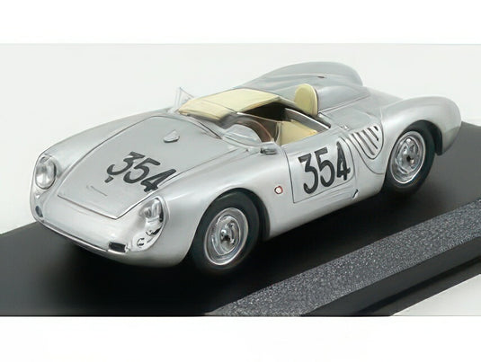 PORSCHE 550RS SPIDER N 354 MILLE MIGLIA 1957 HEINZ SCHILLER SILVER/Best-Model 1/43ミニカー