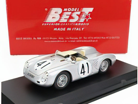 PORSCHEポルシェ  550RS SPIDER TEAM PORSCHEポルシェ K.G. N 41 12h SEBRING 1958 HARRY SCHELL  WOLFANG SEIDEL  SILVER/BEST-MODEL 1/43ミニカー