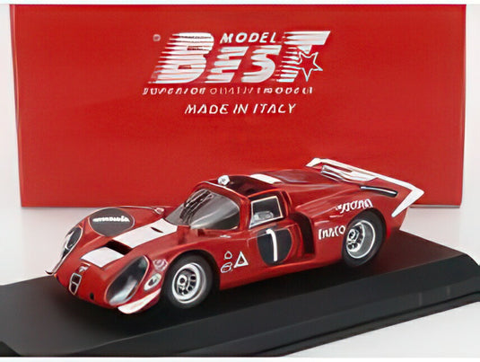 ALFA ROMEO 33 2 1号車 1970年 6h NOVA LISBOA 優勝 ANTONIO PEIXIHNO VAN ROOYEN レッド/ホワイト/ Best-Model 1/43 ミニカー