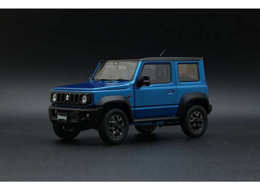 2019 Suzuki Jimny JB64 LHD ダイキャストシリーズ 開閉パーツ付き ブリスクブルーメタリック ブラックルーフ/BM Creations 1/18ミニカー