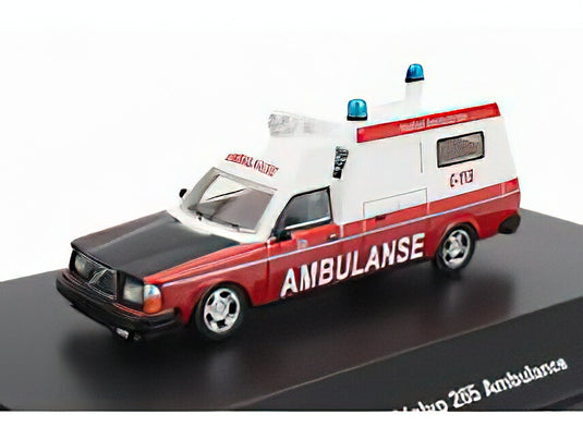 VOLVO - 265 (BASE 244) AMBULANCE VAN 1976 - RED WHITE BLACK/BoS-MODELS 1/87ミニカー