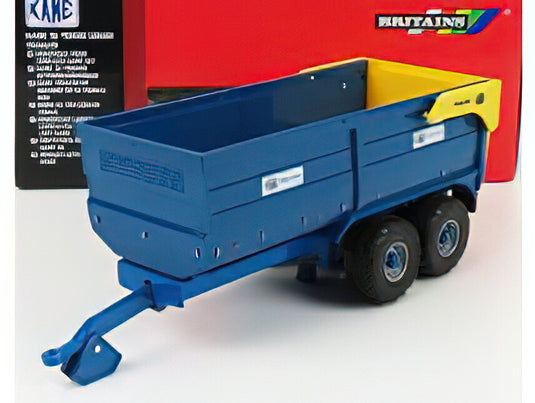 KANE - TRAILER CARRELLO CASSONE RIBALTABILE 2-ASSI - BLUE YELLOW/ BRITAINS 1/32 トレーラー 模型