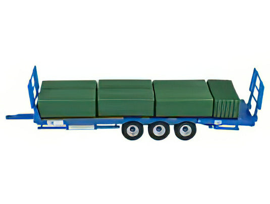 ACCESSORIES - TRAILER - BALE THROW WAGON - CARRELLO TRASPORTO FIENO - BLUE WOOD/ BRITAINS 1/32 トレーラー 模型