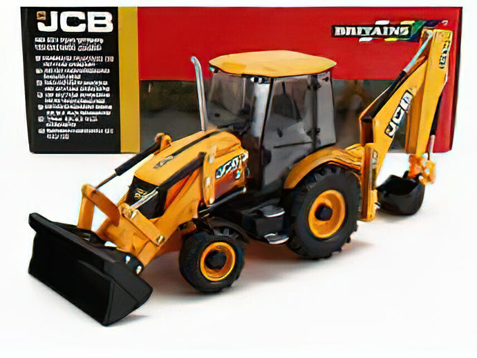 JCB - 3CX PLUS RUSPA GOMMATA - TRACTOR SCRAPER - YELLOW BLACK/ BRITAINS 1/32 トラクタ 模型