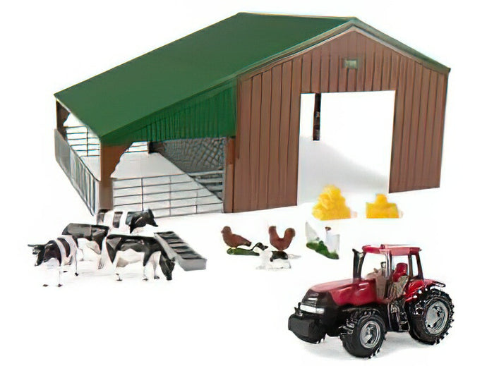 CASE-IH - OPTUM 305 TRACTOR WITH ANIMALS AND FARM BUILDING - DIORAMA STALLA CON ANIMALI - VARIOUS/ BRITAINS 1/32 トラクタ 模型