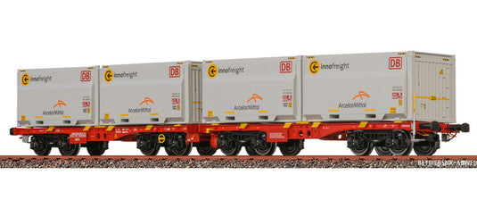 HOゲージ 貨車 Brawa Sggmmrrs ArcelorMittal コンテナ貨車 DB AG Era VI DC