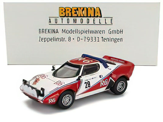LANCIA STRATOS HF (night version) N 28 RALLY ISOLA D'ELBA 1982 ISABELLA BIGNARDI LUISA ZUMELLI RED WHITE/BREKINA 1/87ミニカー