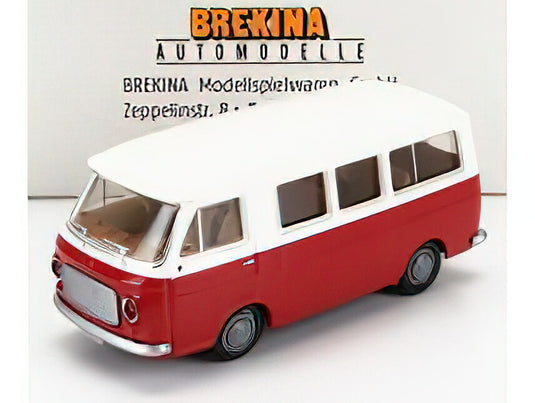 FIAT 238 MINIBUS 1966 RED WHITE/BREKINA 1/87ミニカー