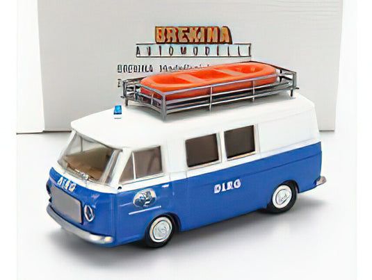 FIAT 238 HALF VAN DLRG 1965 BLUE WHITE/BREKINA 1/87ミニカー