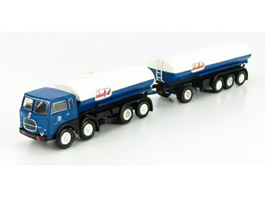 FIAT 690 MILLEPIEDI TANKER TRUCK OLIO FIAT 1960 BLUE BLACK WHITE/BREKINA 1/87ミニカー