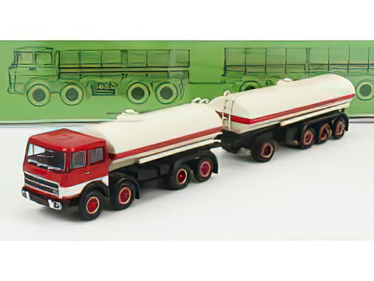 FIAT 691 MILLEPIEDI TANKER TRUCK 1961 WHITE RED/BREKINA 1/87ミニカー