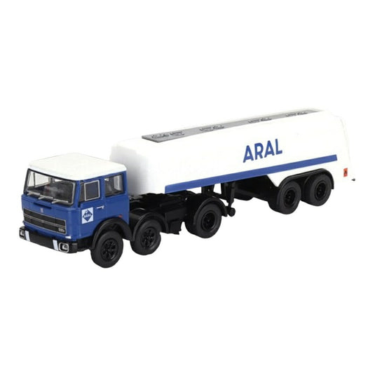 FIATフィアット 691 T タンクローリー ARAL 1970 ブルー/ホワイト / Brekina 1/87 ミニカー トラック模型