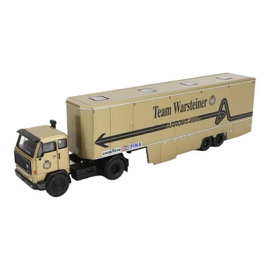 Volvoボルボ F89 トラック カートランスポーター Team F1 Warsteiner Arrows 1977 ゴールド / Brekina 1/87 ミニカー トラック模型