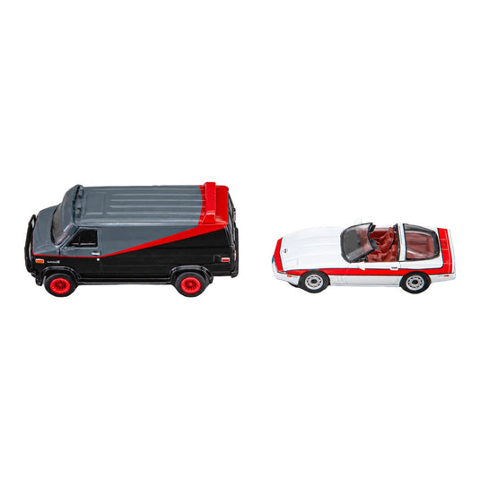 GMC Vandura 1983 ブラック Corvette C4 1984 ホワイト A-Team セット 組み立てプラモキット模型 カーモデル /Brekina 1/87