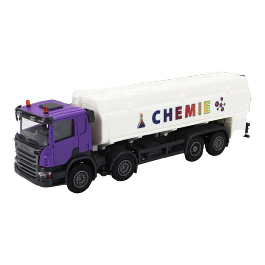 Scaniaスカニア P124.860 タンクローリー CHEMIE ホワイト パープル / Brekina 1/87 ミニカー トラック模型