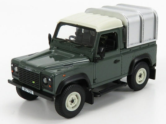 LAND ROVERランドローバー ディフェンダー 90 ピックアップ クローズド 1984 グリーンシルバー / BRITAINS 1/32 ミニカー