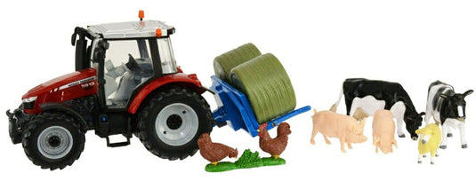 MASSEY FERGUSONマッセイファーガソン 5612 トラクター 動物セット 2016 レッドシルバー FARM TOYS / BRITAINS 1/32 ミニカー
