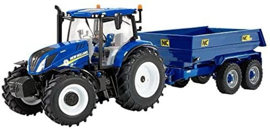 NEW HOLLANDニューホランド T6.175 クローズドトラクター NCトレーラー 2020 ブルー FARM TOYS / BRITAINS 1/32 ミニカー