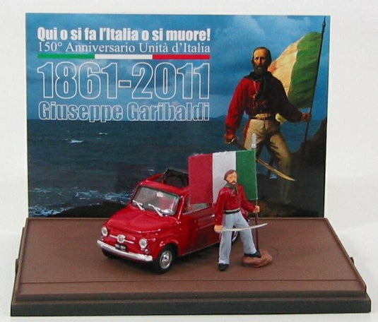 Fiatフィアット 500 Giuseppe Garibaldi ジュゼッペ・ガリバルディ イタリア統一150周年記念 レッド TVシリーズ / BRUMM 1/43 ミニカー