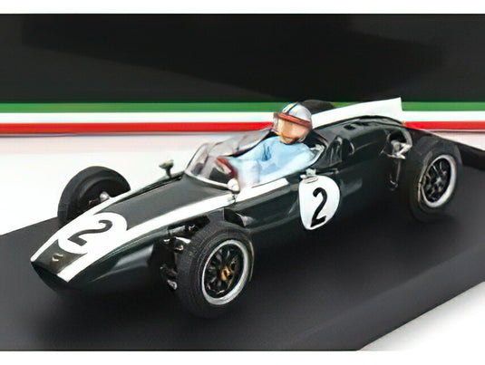 COOPER  F1 T53 N 2 BRITISH GP 1960 B.MCLAREN  WITH DRIVER FIGURE  GREEN WHITE/BRUMM 1/43ミニカー