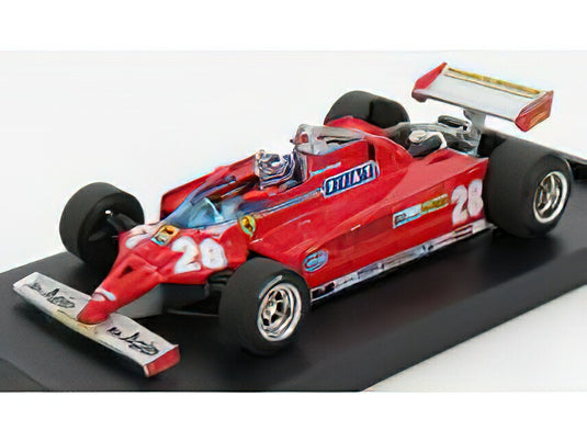 FERRARIフェラーリ F1 126CK TURBO N 28 MONACO GP 1981 D.PIRONI  WITH DRIVER FIGURE  RED/BRUMM 1/43ミニカー