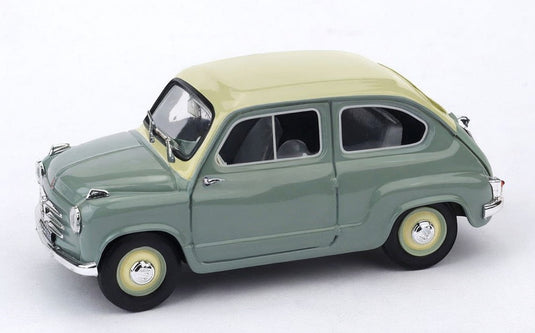 【予約】FIAT 600 ベルリーナ 1シリーズ 1955 グリーンアイボリー / BRUMM 1/43 ミニカー