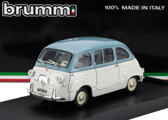 FIATフィアット 600 Multiplaムルティプラ Stradaleストラダーレ 1 Series 1956 Light Blueライトブルー Whiteホワイト / BRUMM 1/43 ミニカー