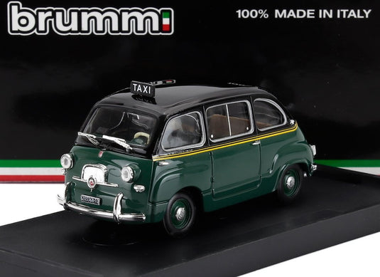 FIAT 600 ムルティプラ 1シリーズ タクシー トリノ 1956 グリーン ブラック / BRUMM 1/43 ミニカー