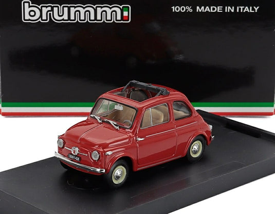 Fiatフィアット 500 Nuovaヌオーヴァ Apertaアペルタ Openオープン 1959 Rosso Coralloロッソコラッロ レッド / BRUMM 1/43 ミニカー