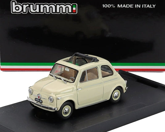 FIATフィアット 500 Nuovaヌオーヴァ Apertaアペルタ Openオープン 1959 Avorioアヴォーリオ Ivoryアイボリー / BRUMM 1/43 ミニカー
