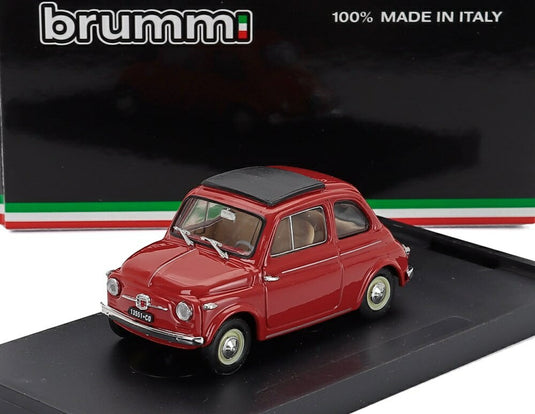 FIATフィアット 500 Nuovaヌオーヴァ Chiusaキウーザ Closedクローズド 1959 Rosso Coralloロッソコラッロ Redレッド / BRUMM 1/43 ミニカー