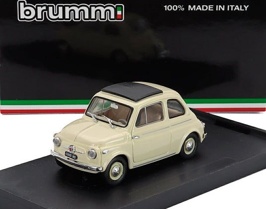FIATフィアット 500 Nuovaヌオーヴァ Chiusaキウーザ Closedクローズド 1959 Ivoryアイボリー Avorioアヴォーリオ / BRUMM 1/43 ミニカー