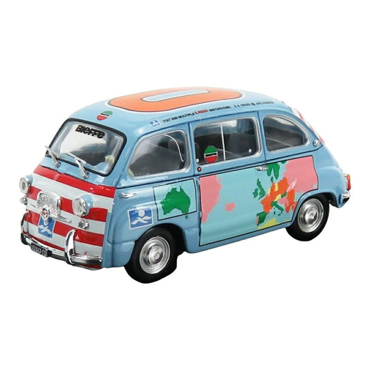 Fiatフィアット 600D Multipla Graziano Rossi モーターホーム 1960 ライトブルー / BRUMM 1/43 ミニカー