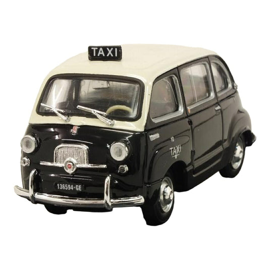Fiatフィアット 600 D Multipla マルチプラ タクシー ジェノヴァ 1960 ブラック/ホワイト / BRUMM 1/43 ミニカー