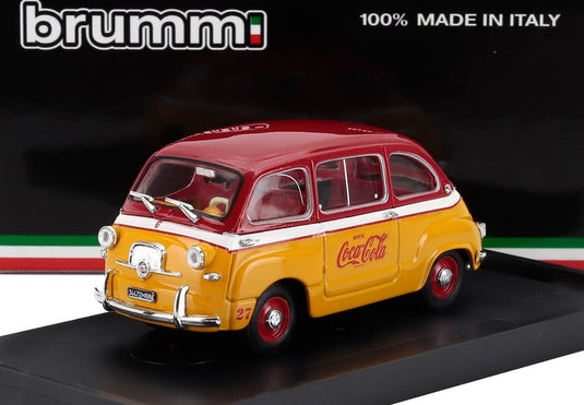 FIAT 600D ムルティプラ COCA COLA ローマオリンピック 1960 イエロー レッド ホワイト / BRUMM 1/43 ミニカー