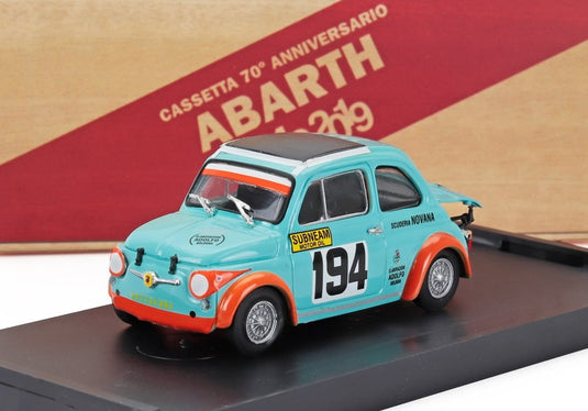 FIAT ABARTH 500 595SS SCUDERIA NOVANA N 194 ラリー 1971 V.GATTAFONI ライトブルー オレンジ / BRUMM 1/43 ミニカー