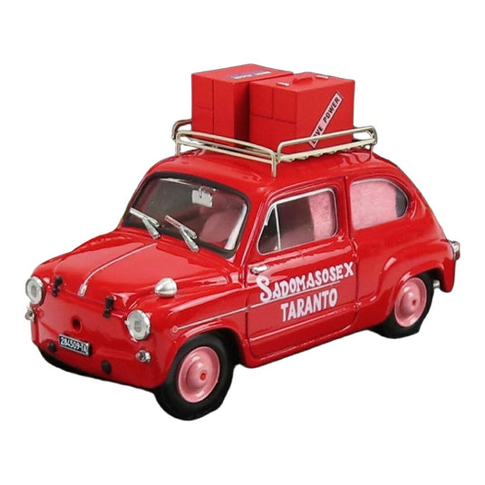 Fiatフィアット 600D SADOMASOSEX TARANTO 1960 レッド イタリア映画シリーズ / BRUMM 1/43 ミニカー