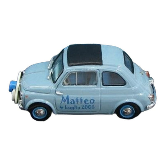 Fiatフィアット 500D 1960 Matteo 4 Luglio 2006 ライトブルー 500台限定 / BRUMM 1/43 ミニカー