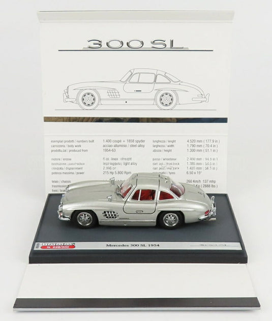 Mercedes Benzメルセデスベンツ 300SL クーペ ガルウィング W198 1954 シルバー 300台限定 / BRUMM 1/43 ミニカー