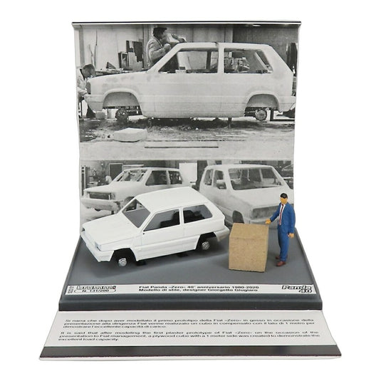 Fiatフィアット Pandaパンダ Zero 40周年記念 1980-2020 ジョルジェット・ジウジアーロ フィギュア付 ホワイト 200台限定 / BRUMM 1/43 ミニカー