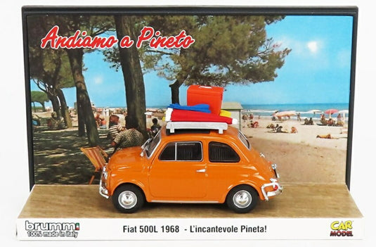 Fiatフィアット 500L 1968 オレンジ L'incantevole Pineta 100台限定 海外限定 / BRUMM 1/43 ミニカー