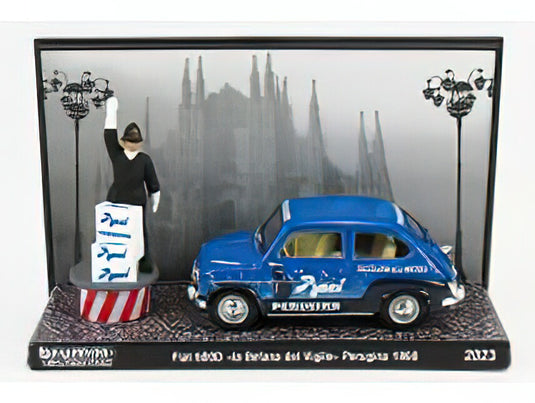FIAT - 600D BACI PERUGINA 1960 - LA BEFANA DEL VIGILE - BLUE BLACK/BRUMM PROM 1/43ミニカー