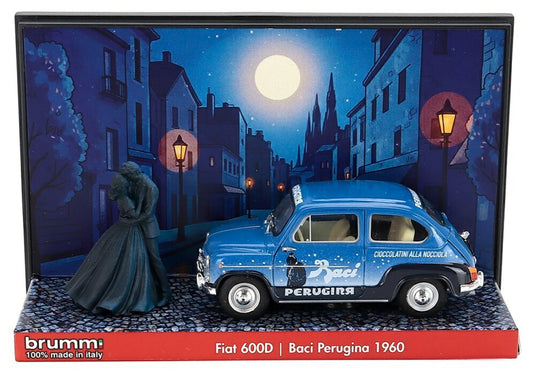 Fiatフィアット 600D ベルリーナ Baci Perugina 1960 ジオラマ フィギュア付 ブルー/ブラック 200台限定 / BRUMM 1/43 ミニカー